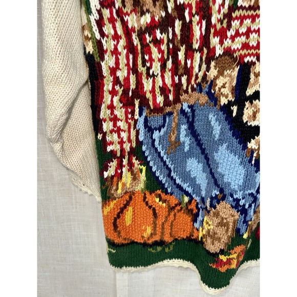 1995 Vtg Heirloom Collectibles Scarecrow PUMPKINS Women's M Sweater Fall Autumn - Picture 5 of 12
